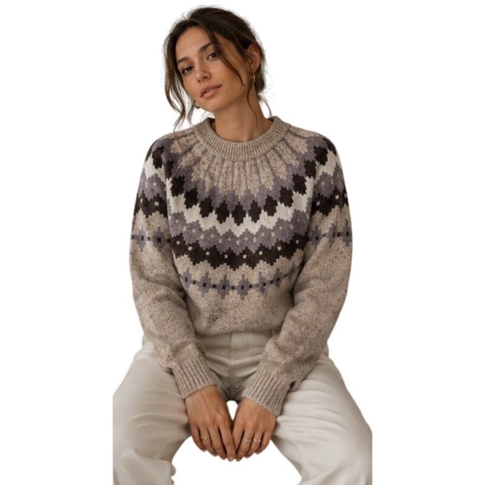 Royal Robbins 100% Merino Wool Fair Isle Sweater Nordic Rockcraft M